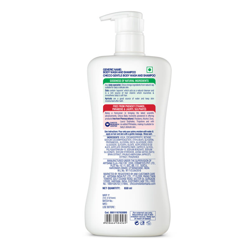 Gentle Bodywash And Shampoo (650ml) image number 1